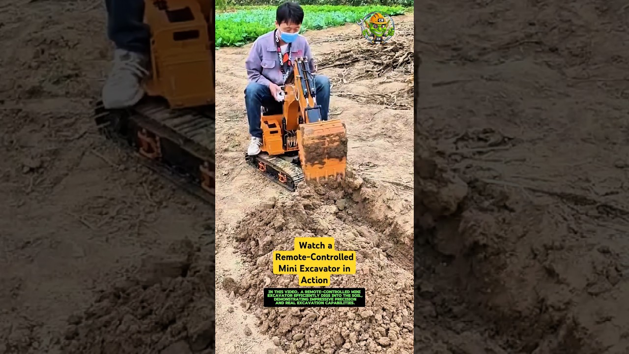 A Remote-Controlled Mini Excavator in Action: Tiny Machine, Big Power