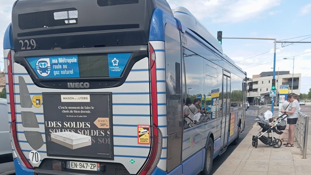 TaM - Ligne 51 - Destination Nd de Sablassou                 -⚠️Déviée⚠️-Iveco urbanway 12 gnv n°229
