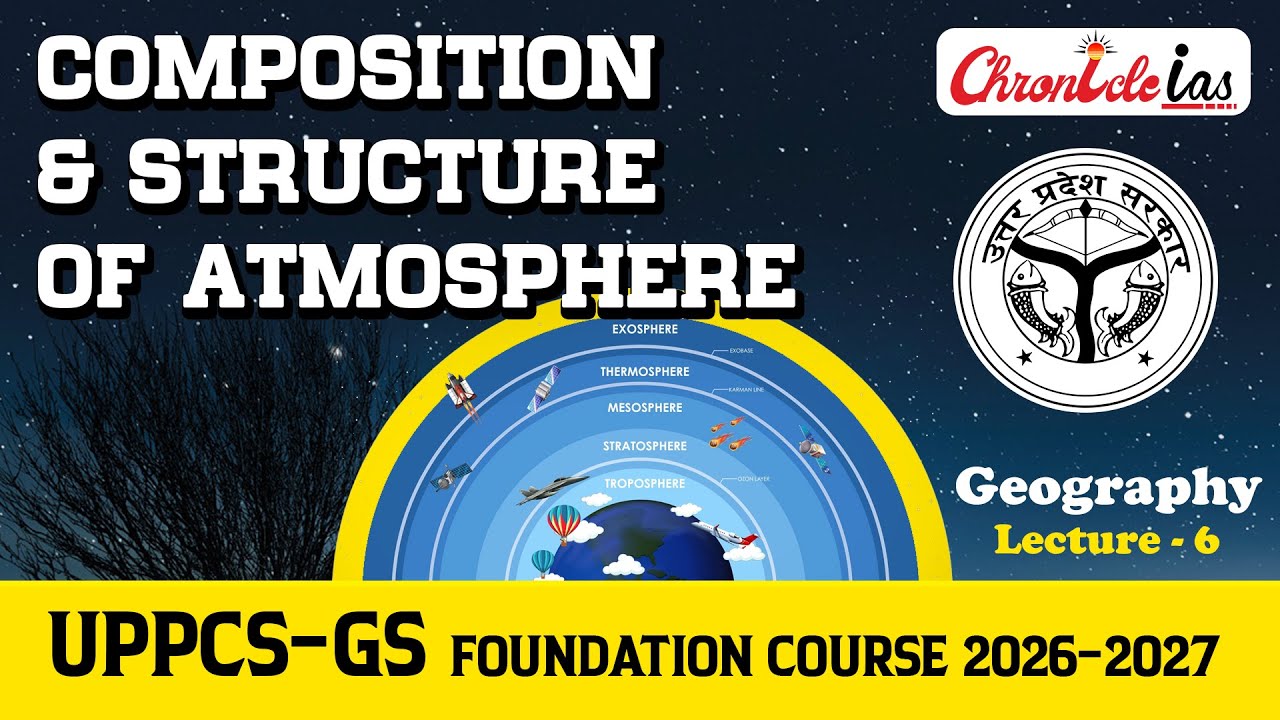 L - 6 | Composition & Structure of Atmosphere | Geography | UPPCS Foundation Course |  Chronicle IAS