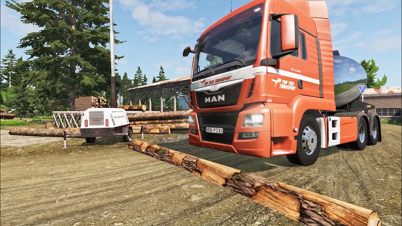 Trucks vs Fallen Tree  #6 | beamng drive crashes | accidents | massive fallen tree | BeamNG.Drive