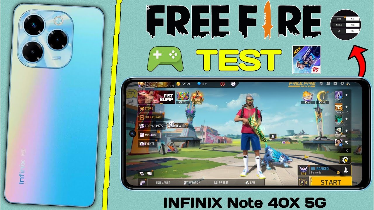 Infinix Note 40x 5G Free Fire Test // With 12GB + 256GB // Infinix Note 40x 5G Unboxing