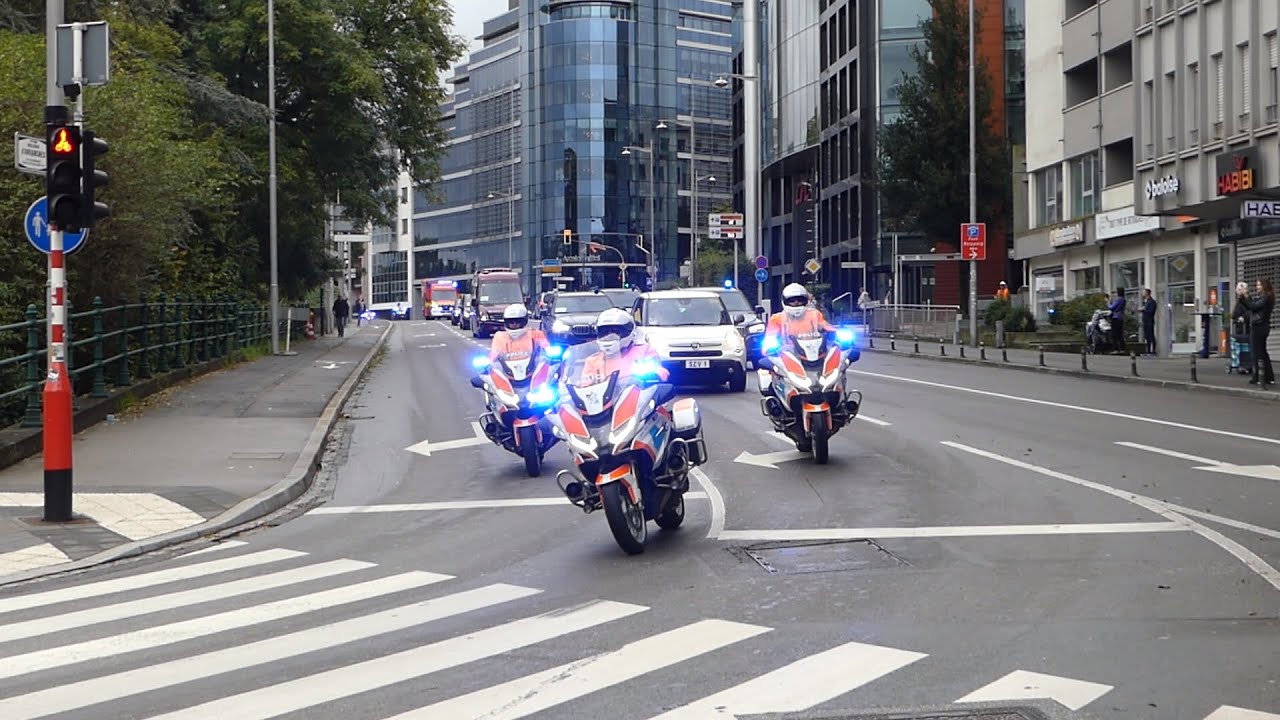 Der Papst Franziskus in Luxemburg zu Besuch Polizei im Großeinsatz
