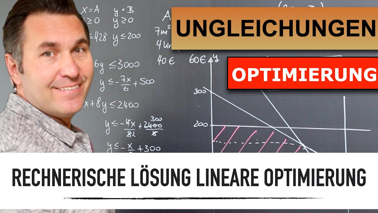 Lineare Optimierung | Maximalprinzip rechnerische Lösung | Gewinnmaximierung | Ungleichungen