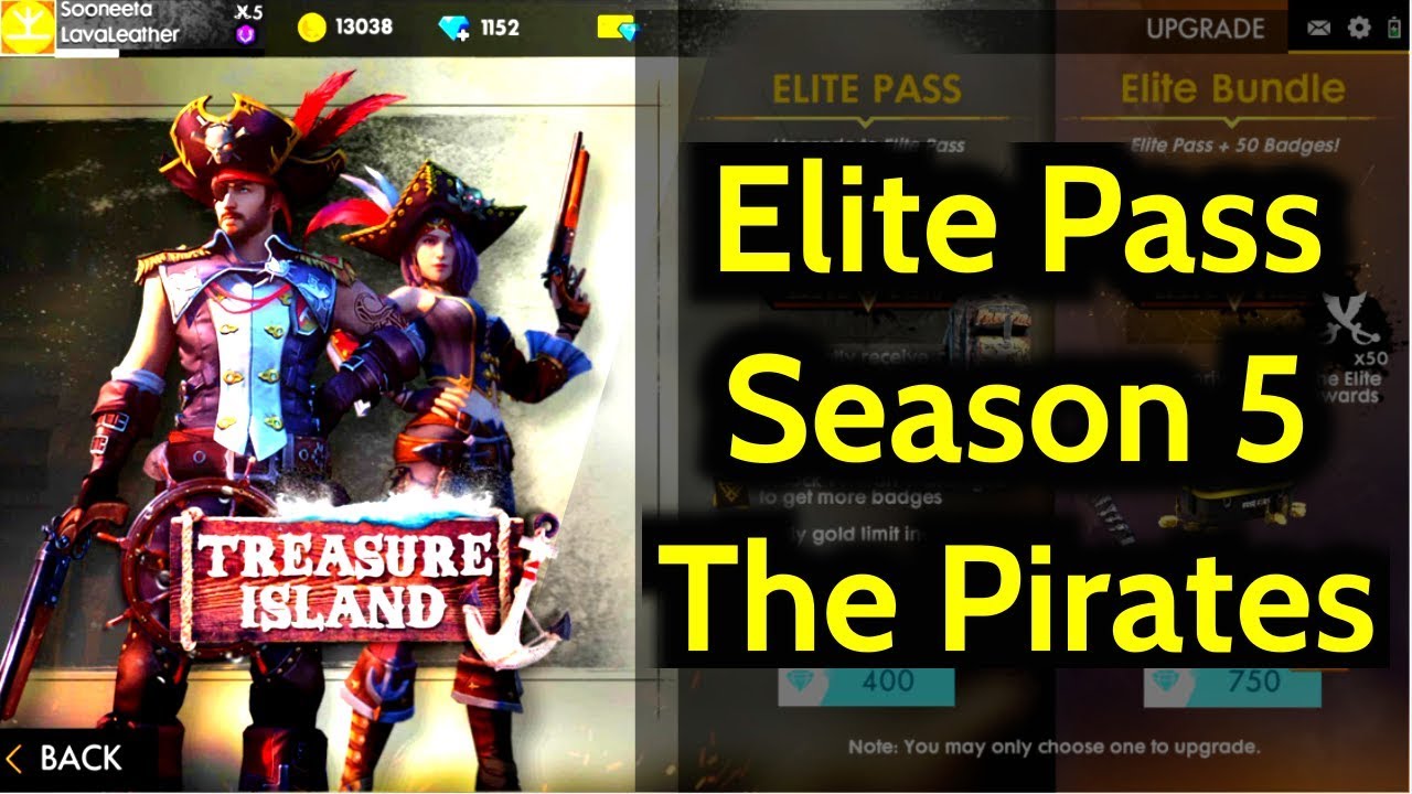 Free Fire New Elite Pass Season 5 - Treasure Island (Pirates) - Sooneeta