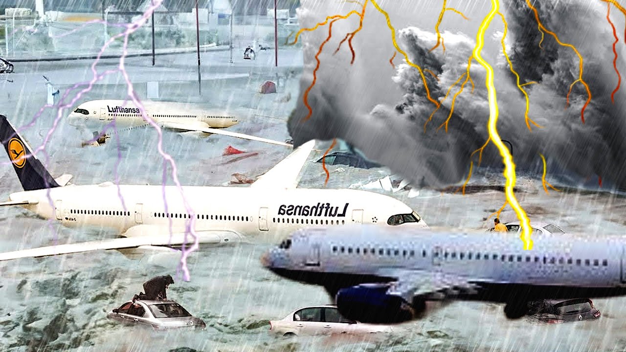 Germany's airports are sinking! Frankfurt is being attacked mercilessly by a superstorm and flooding