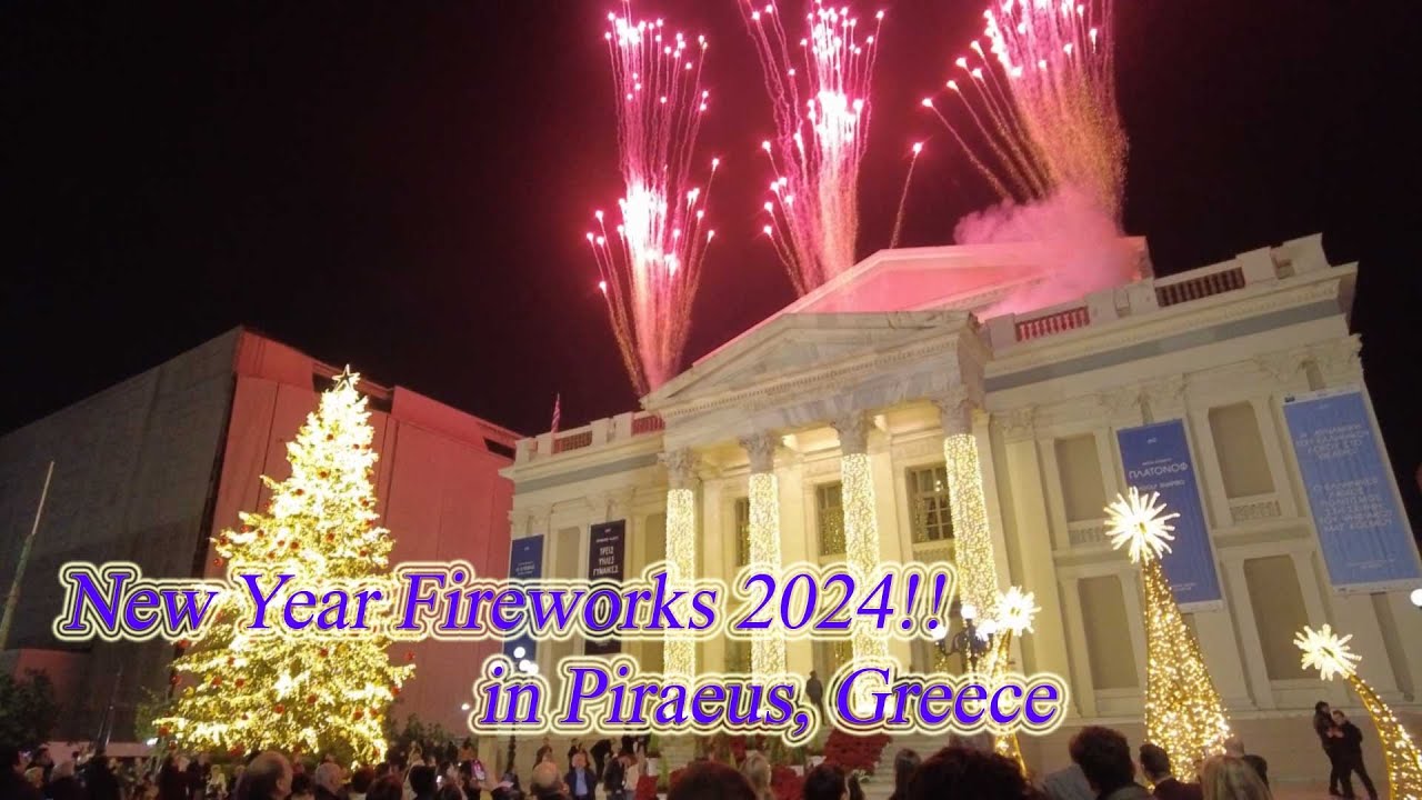 Happy New Year 2024!! in Piraeus, Greece. ORANGE ua