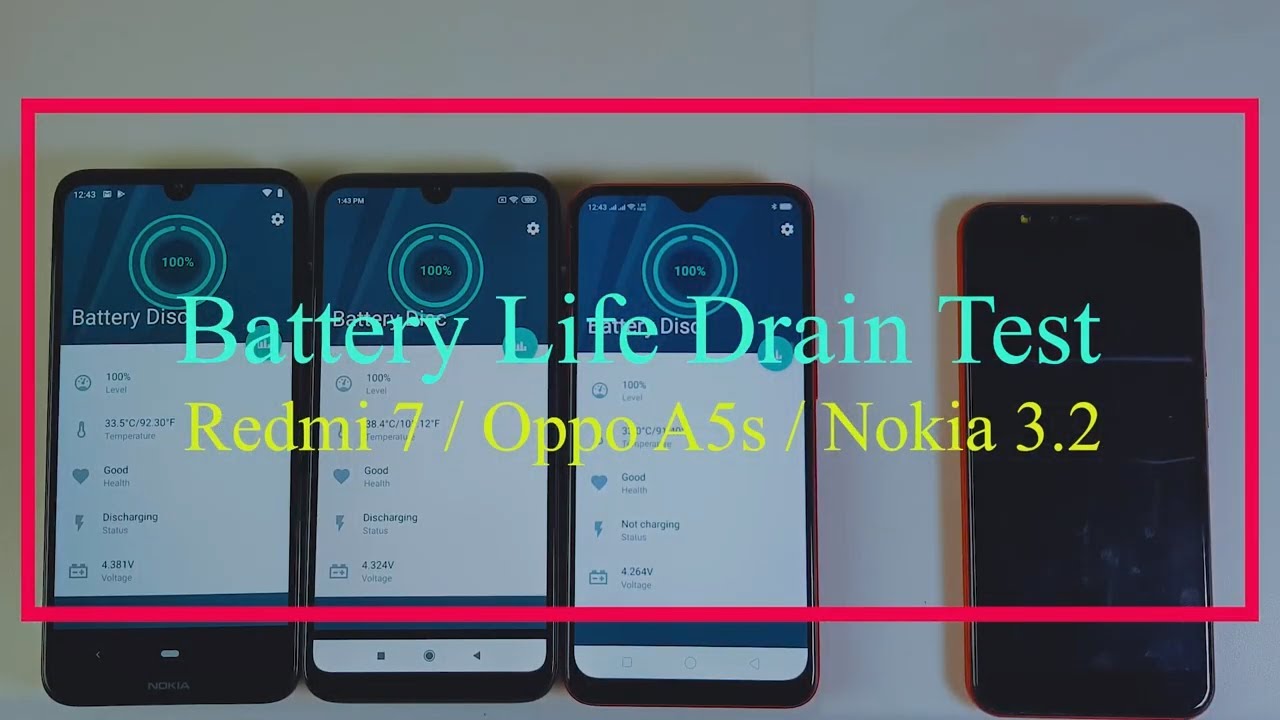 Xiaomi Redmi 7 vs Nokia 3.2 vs Oppo A5s (AX5s)  / Battery Drain Test 2019