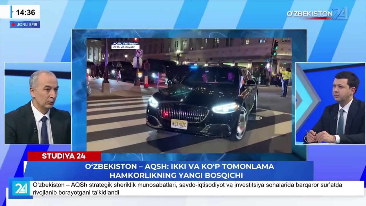 Studiya 24 /  O’zbekiston – AQSH: ikki va ko’p tomonlama hamkorlikning yangi bosqichi
