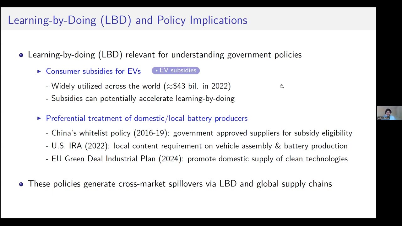 Learning by doing and government policy in the electric vehicle battery industry