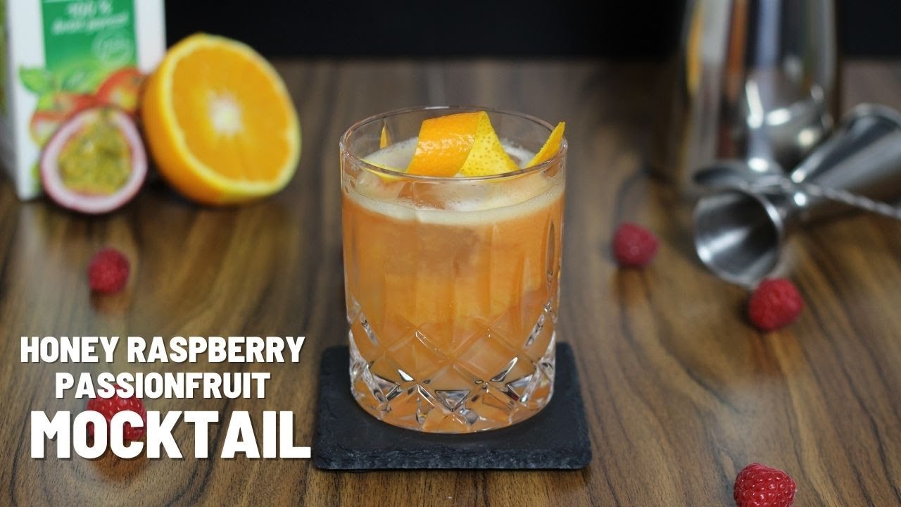 Honey Raspberry Passionfruit Mocktail - ein alkoholfreier Cocktail
