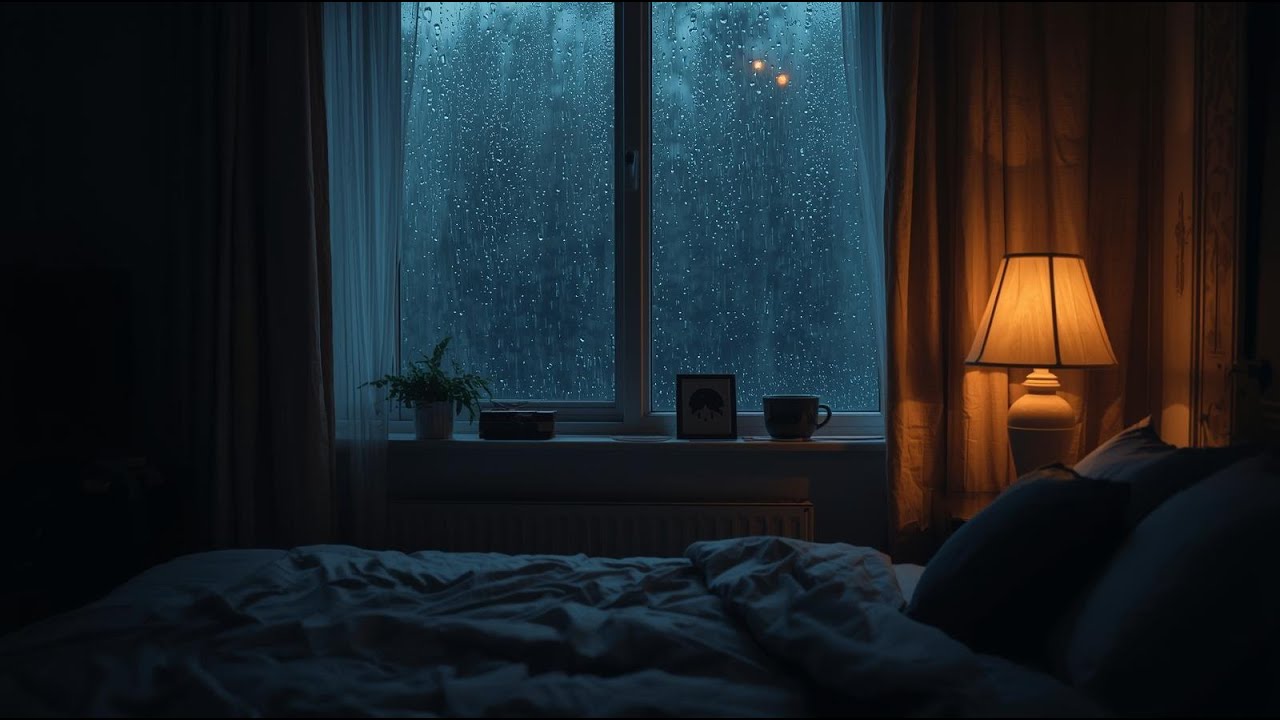 Rainy Night, Cozy Bedroom | Serene sound for rest and sleep