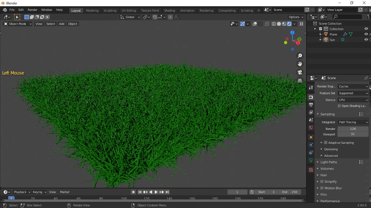 How to make a realistic grass in Blender 2.90