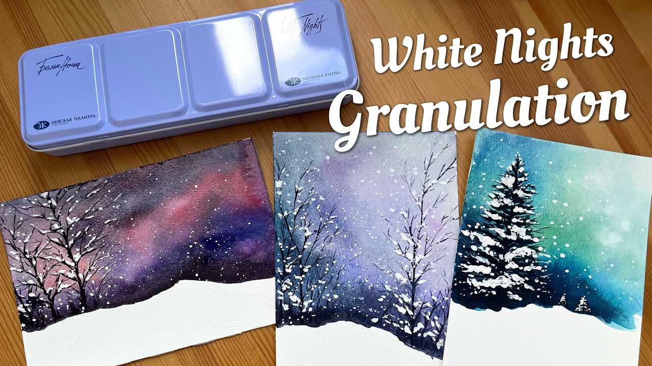 Paint with White Nights Granulation Watercolour 21 Tin Set Unboxing/Swatching