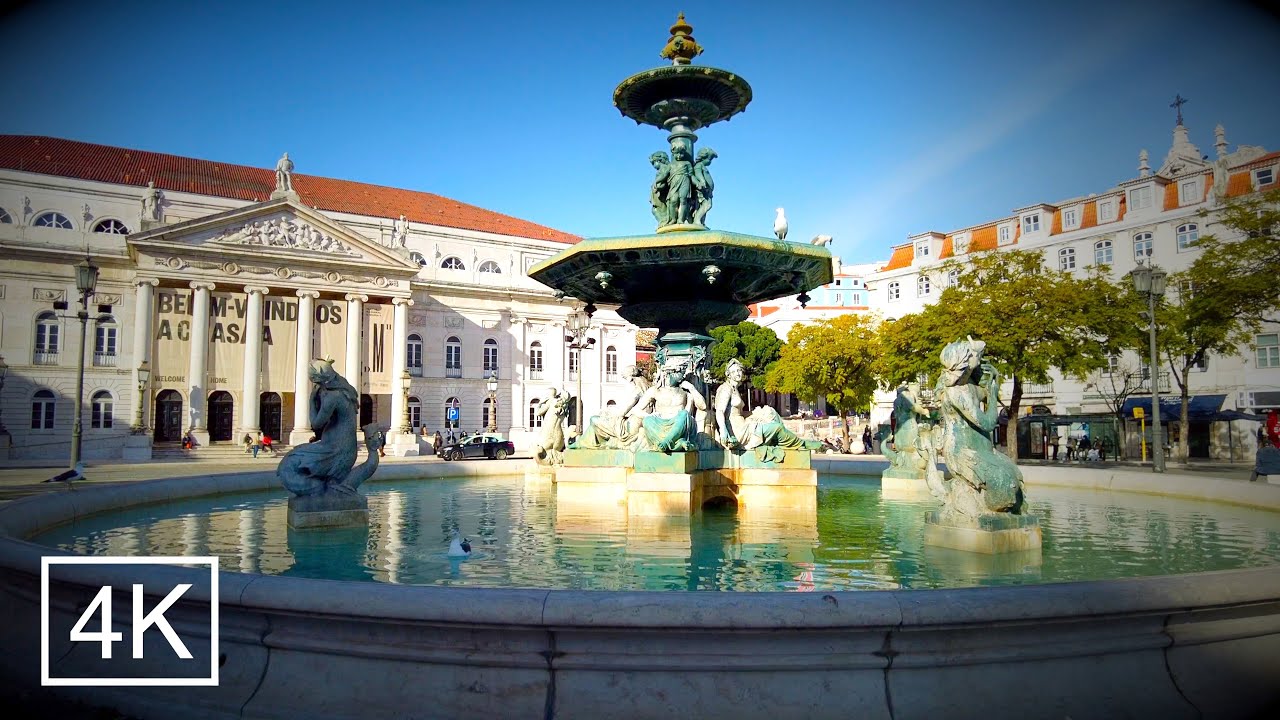 4K Lisbon Lockdown - Av. da Liberdade - Pq.  Eduardo VII - Rossio Virtual Tour | ASMR | 60fps 2021