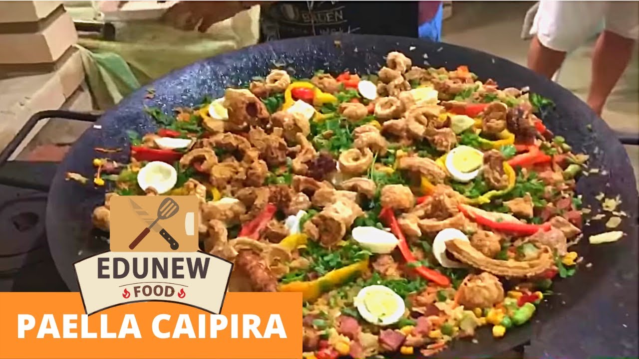 COMO FAZER UMA PAELLA CAIPIRA NO FOGÃO A LENHA E DISCO DE ARADO - EDUNEW FOOD