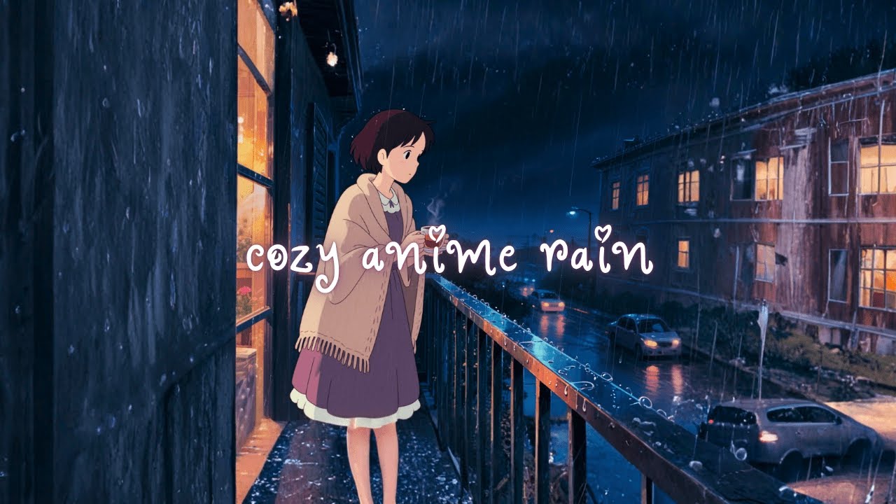 ANIME ASMR Rain Sounds Cozy Night Ambience for Sleep, Study, Relaxation