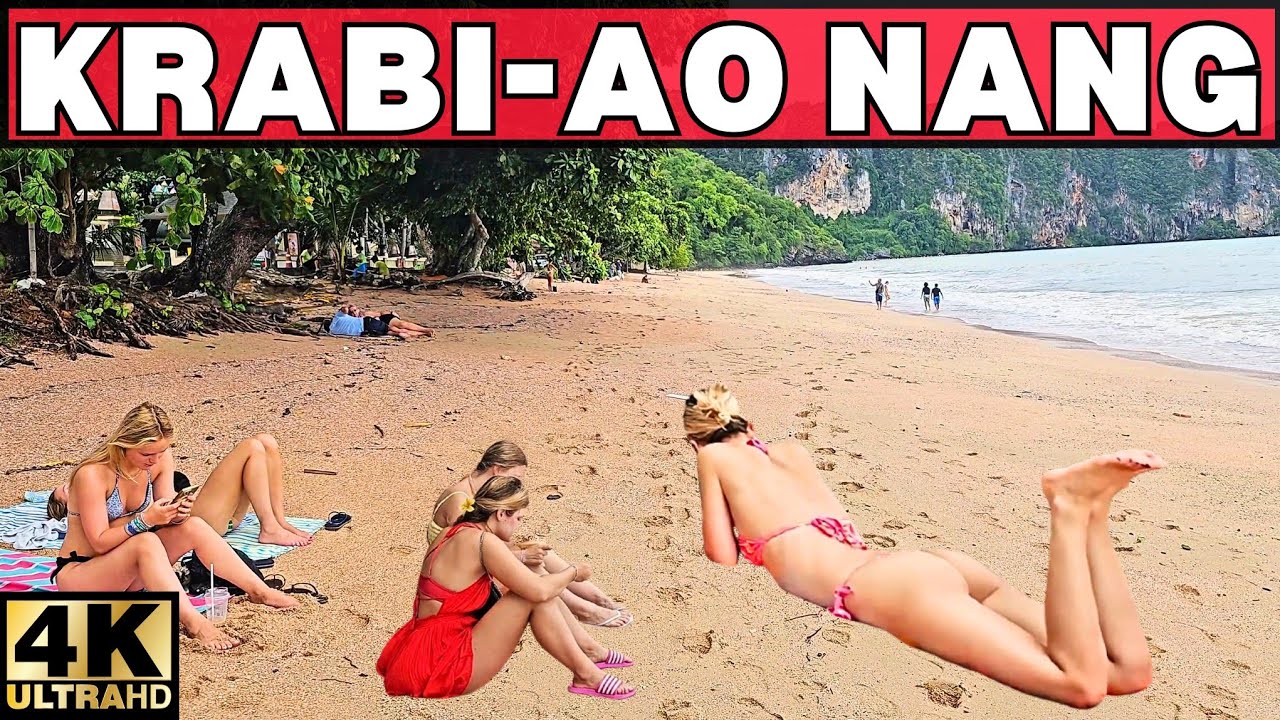 🇹🇭 Ao Nang Krabi Beach Walk | Stunning 4K Thailand Tour 🌴