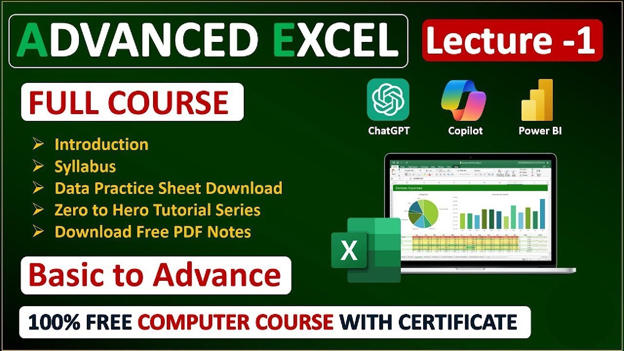 ZERO to HERO in Excel! 📈 Full Step-by-Step Course with AI PART-1