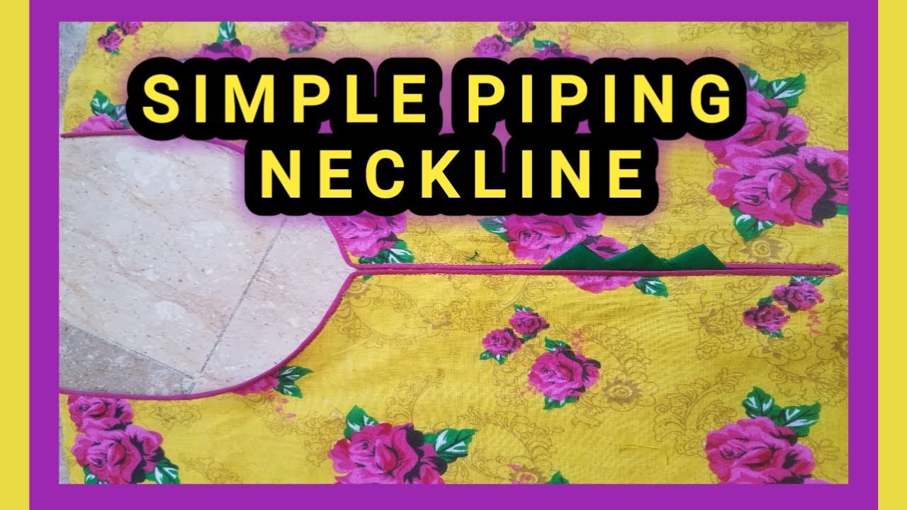 Simple piping neckline||kurti/kameez piping neckline.