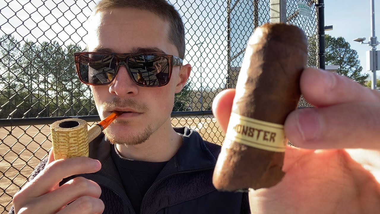 Smoking the Rest of a Cigar Butt out of a Pipe for the First Time