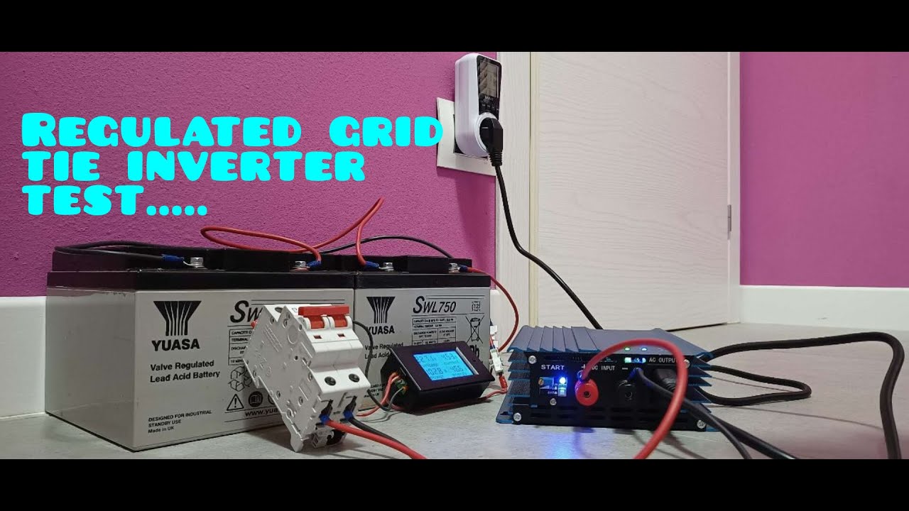Test regulated grid tie inverter work with battery 24v good idea for wind turbine and solar panel