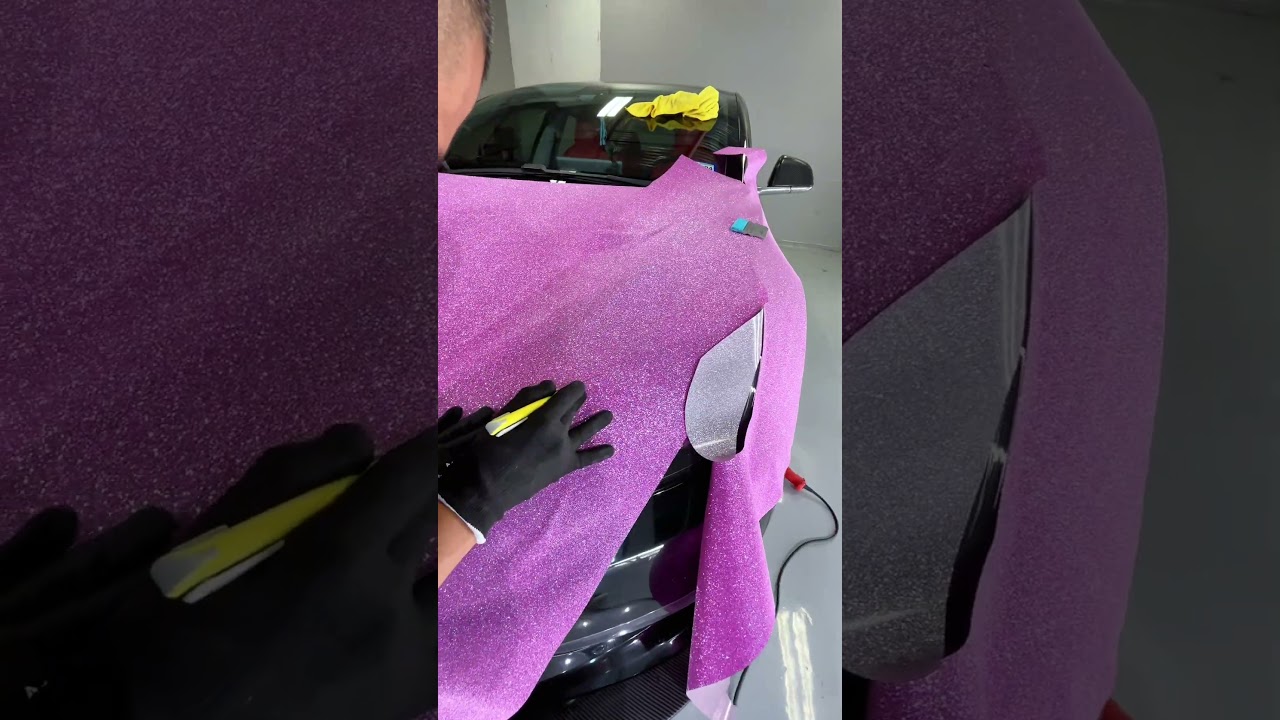 Glitter Car Wrap? Me: Yes 😂✨🔥 #carwrapping #carcustomization #carmodification