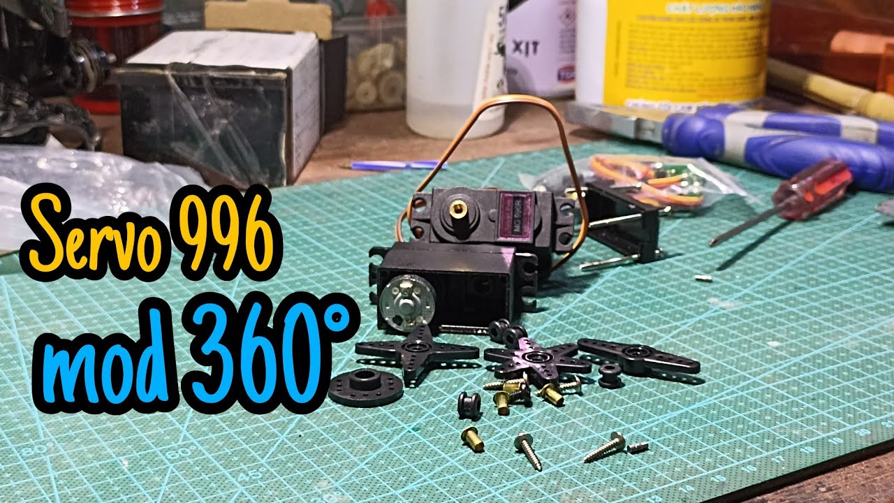 Mở hộp review động cơ servo MG996R chế trục vít full kim loại , mod quay 360° .| Trí Hihi