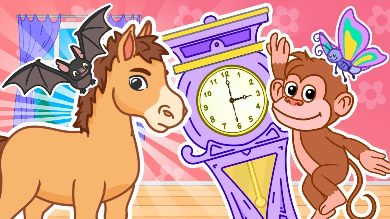Hickory Dickory Dock - Horsey Time on the Clock! | Nursery Rhymes & Kids Songs | Animal Time