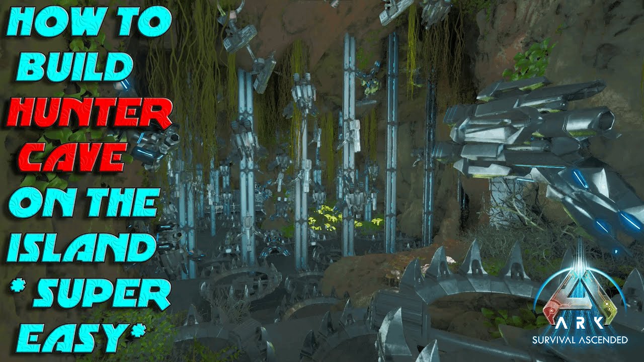 Ark Ascended Hunter Cave : How to build HUNTER CAVE on ASA 🏝️