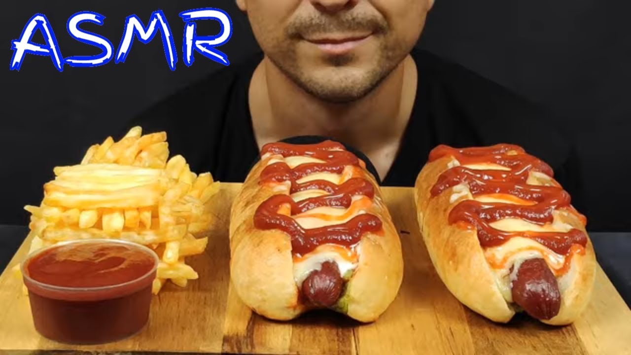 АСМР КАРТОШКА ФРИ И ДВА ХОТ ДОГА МУКБАНГ | ASMR FRENCH FRIES AND TWO HOT DOGS MUKBANG  | 먹방
