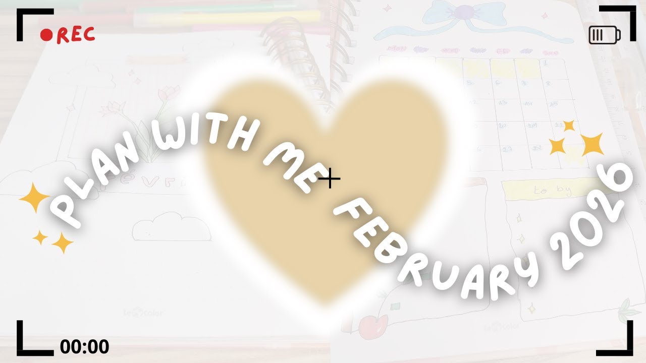 تخطيط شهر فبراير بالرسم والتزيين ✨ | February Bullet Journal Setup