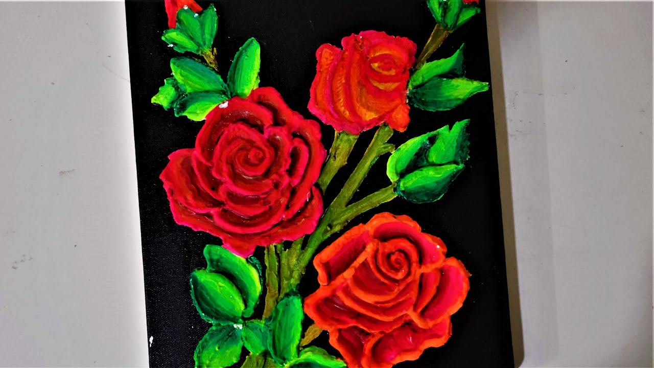 Painting Tutorial of 3D Painting Mural Painting with glow in the dark effect for beginners on Canvas