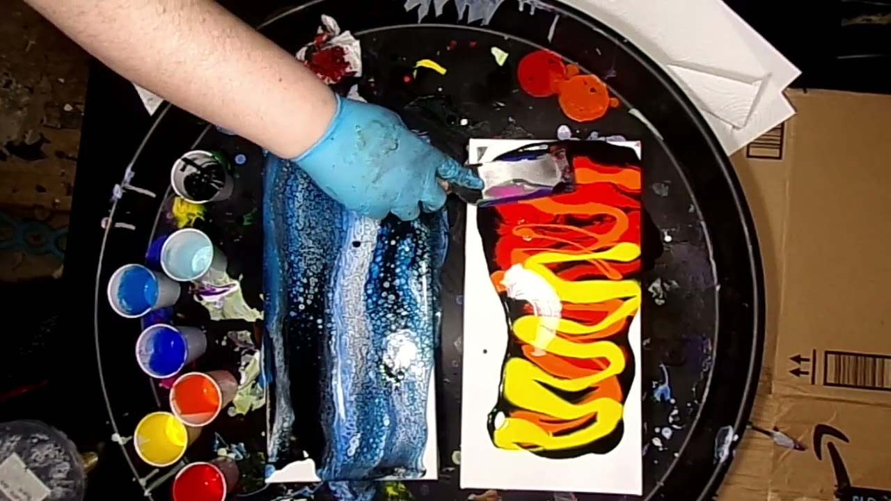 Fire and Ice Liquid Pouring Art