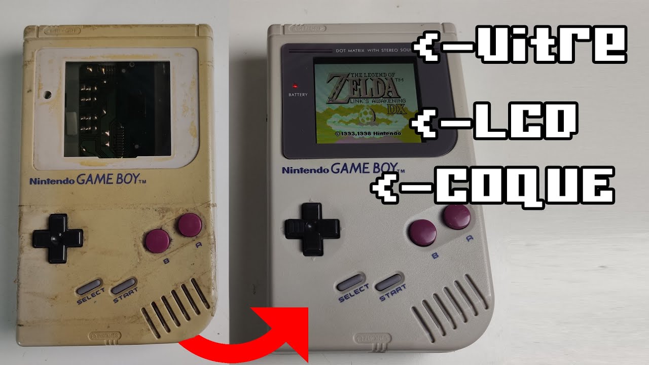 Rénovation d'une gameboy FAT : LCD, coque, vitre