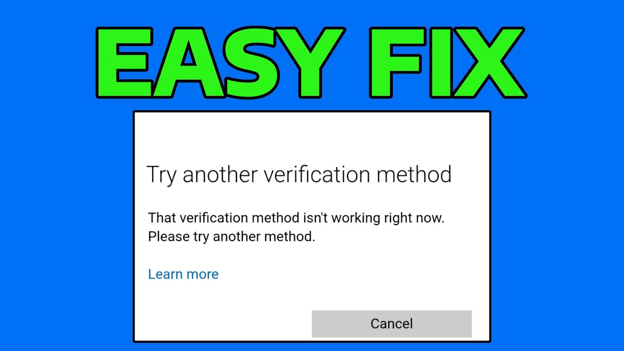 How To Fix That Verification Method Isn't Working Right Now Microsoft Account Error in Windows
