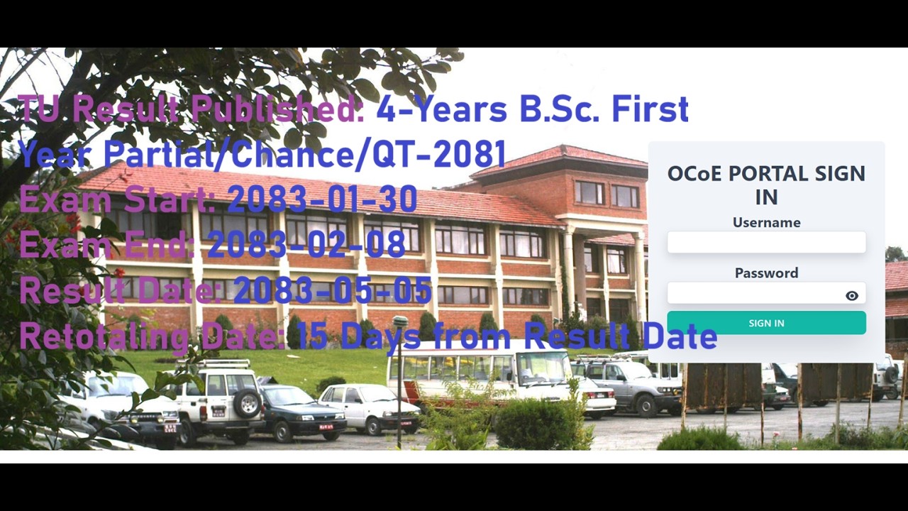 Exam Result Published: 4-Years BSc First year Partial/Chance-2081