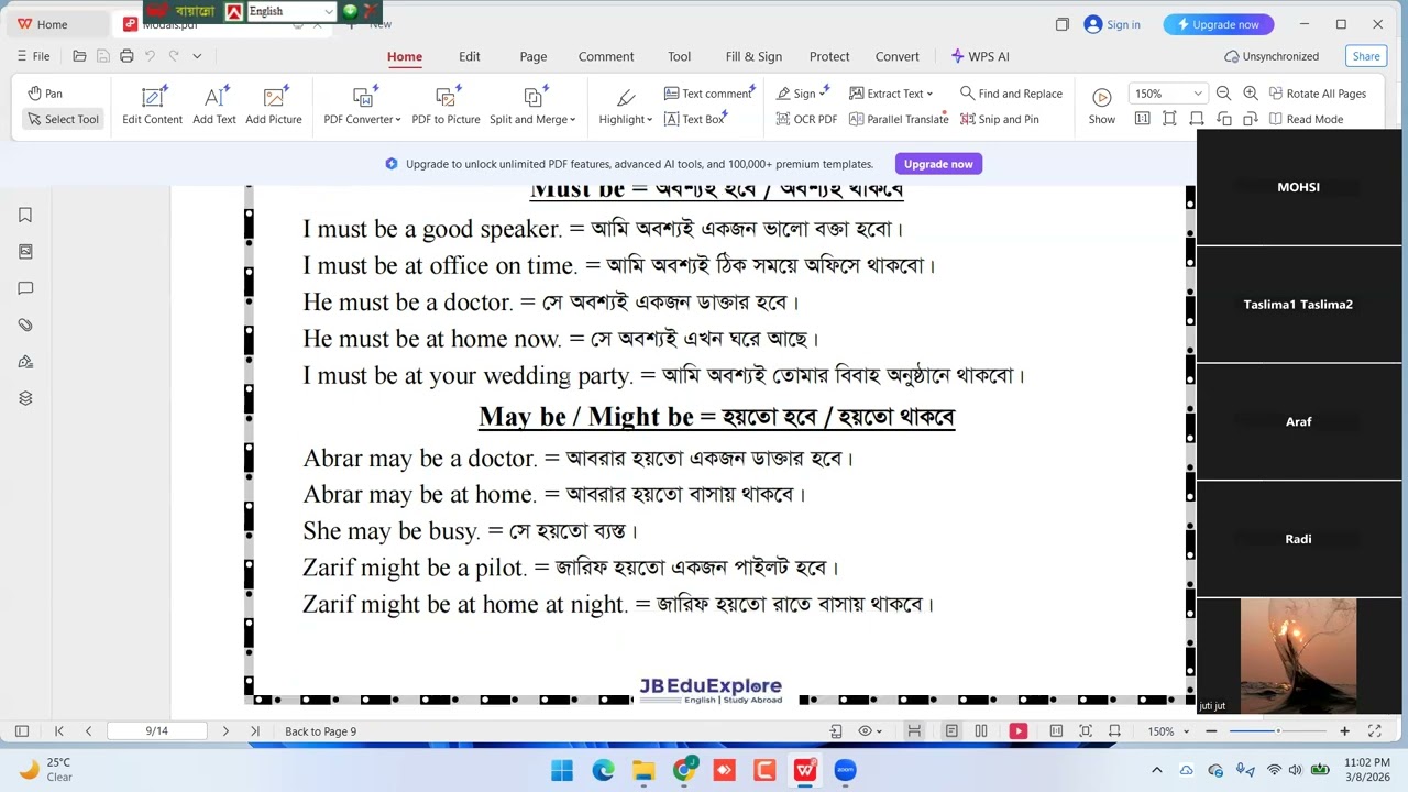 Spoken English-  Batch -34  (Class- 16)