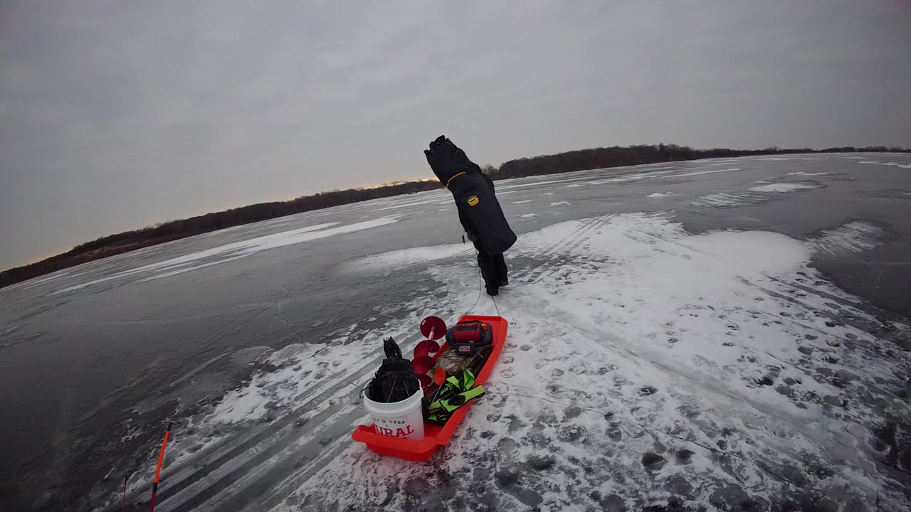 Dragging Gear on a Thick Ice Lake