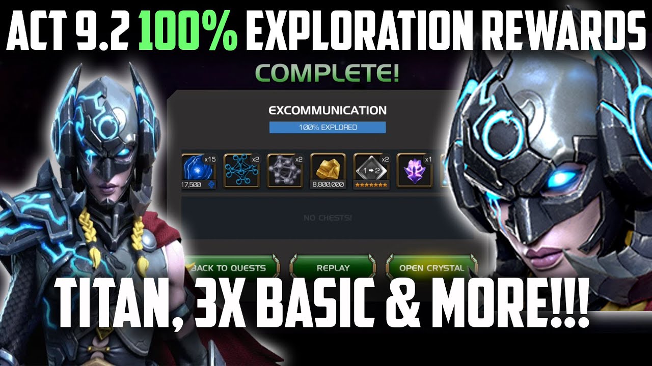 ACT 9.2 100% EXPLORATION REWARDS - TITAN, Basics & MORE! - Marvel Contest of Champions