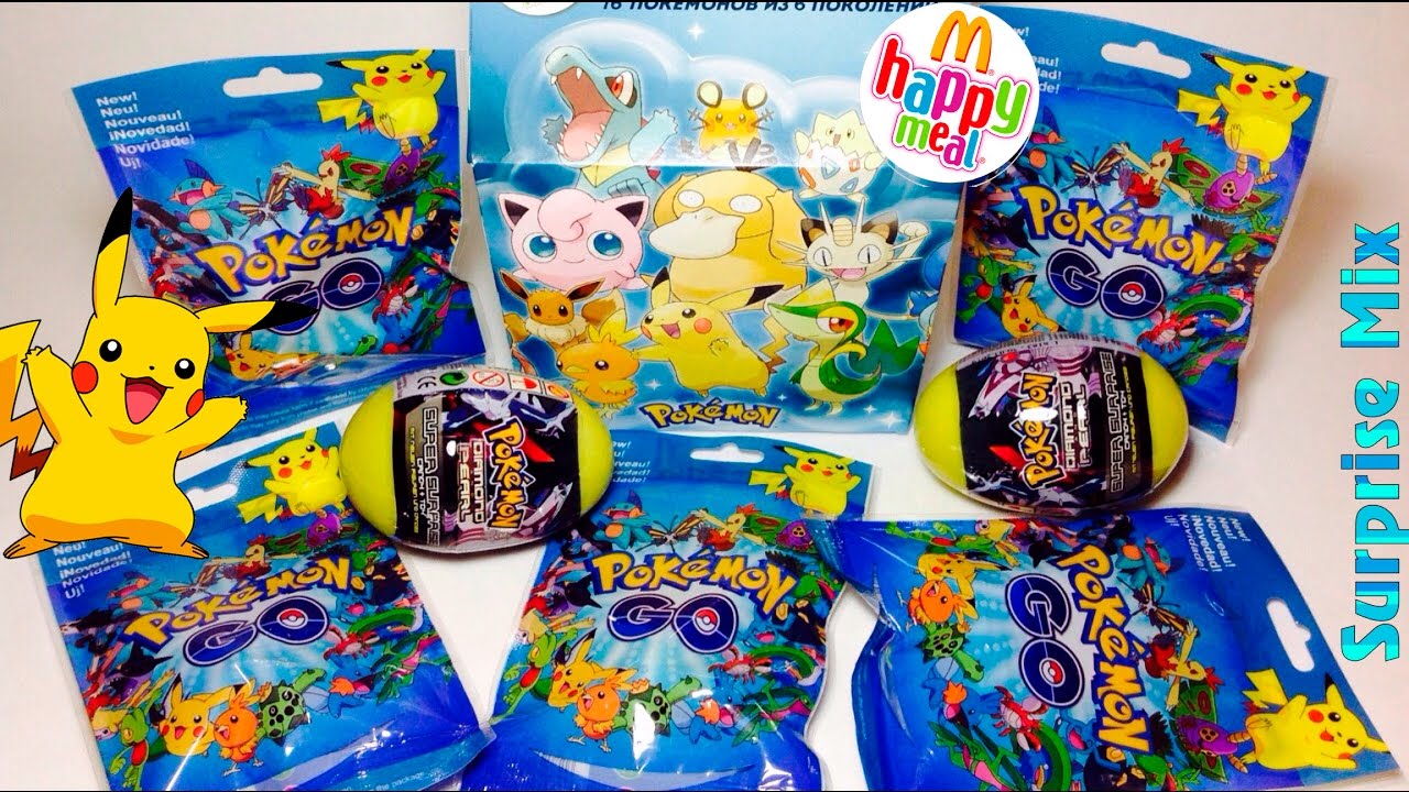 ПОКЕМОНЫ PoKeMoN GO - СЮРПРИЗЫ Игрушки ХЕППИ МИЛ, пакетики / POKEMON toys SURPRISES eggs Unboxing