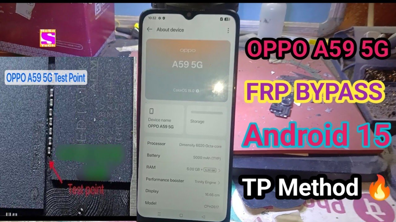 OPPO A59 5G Android 15 FRP BYPASS | Test point Method | 2026 | CPH2617 Google ID | Unlock Amt Tool