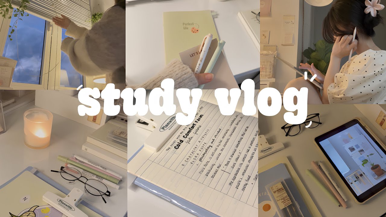 STUDY VLOG |  5am, studying  productive, daily, motivation ˚ ༘