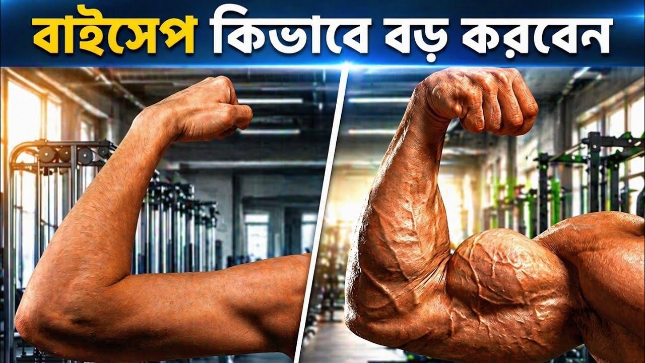 জিম ছাড়াই ঘরে বসে বাইসেপ বড় করুন 💪 | Biceps Workout at Home Bangla