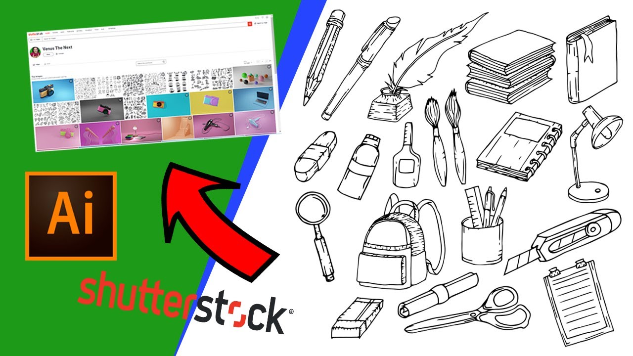 Inilah...Salah Satu Vector Set Yang Banyak Dicari Di Microstock | Drawing School Tools