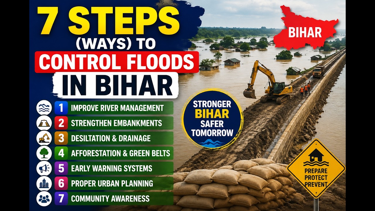 7 Steps (Ways) to Control Floods in Bihar #flood #bihar