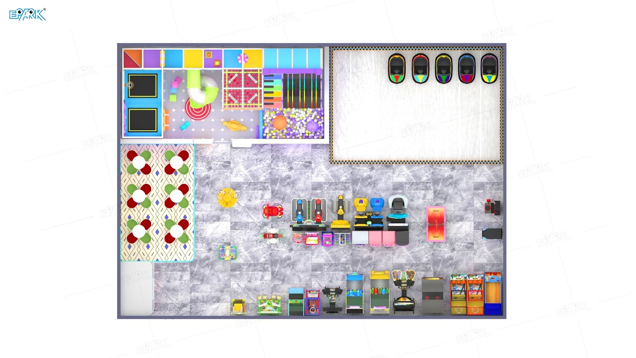 400m&sup2; Indoor Playground 3D Design | Modern Family Entertainment Center Layout