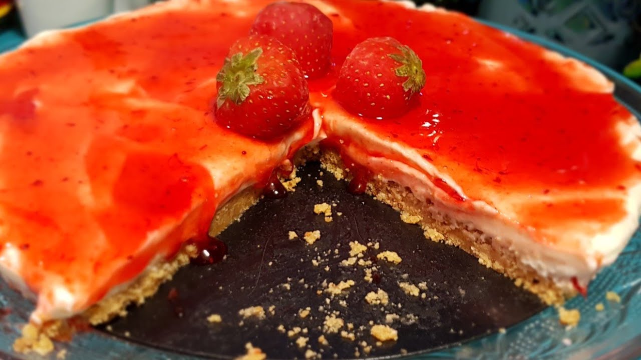 تشيز كايك بثلاث مكونات 🍰🍰🍰في وقت قياسي جدا🤤🤤 بدون فرن و بدون ثلاجة لضيوف الغفلة