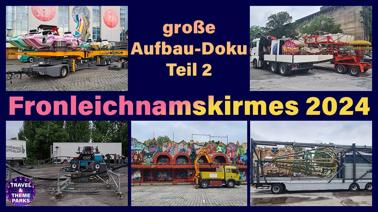 Sterkrader Fronleichnamskirmes 2024 große Aufbau-Doku Teil 2🎡🎠 | Aufbau Raupenbahn Steiger-Buchholz