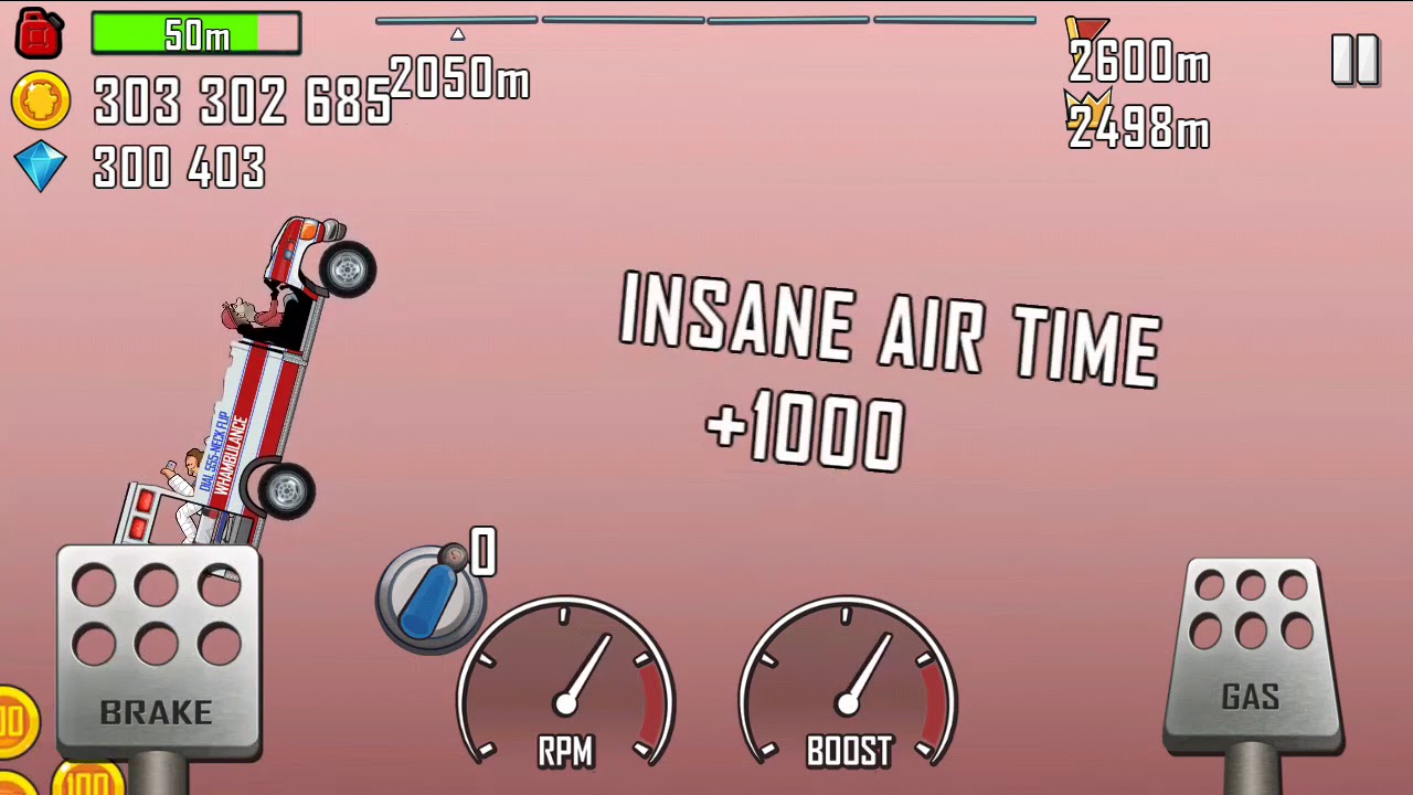 Hill Climb Racing: Ambulance+Mars 3122m