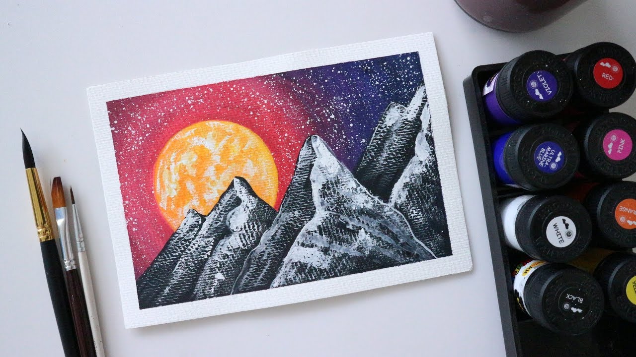 ART#20|Màu nước Thiên Long - Vẽ tranh galaxy | Watercolor Tutorial| Landscape